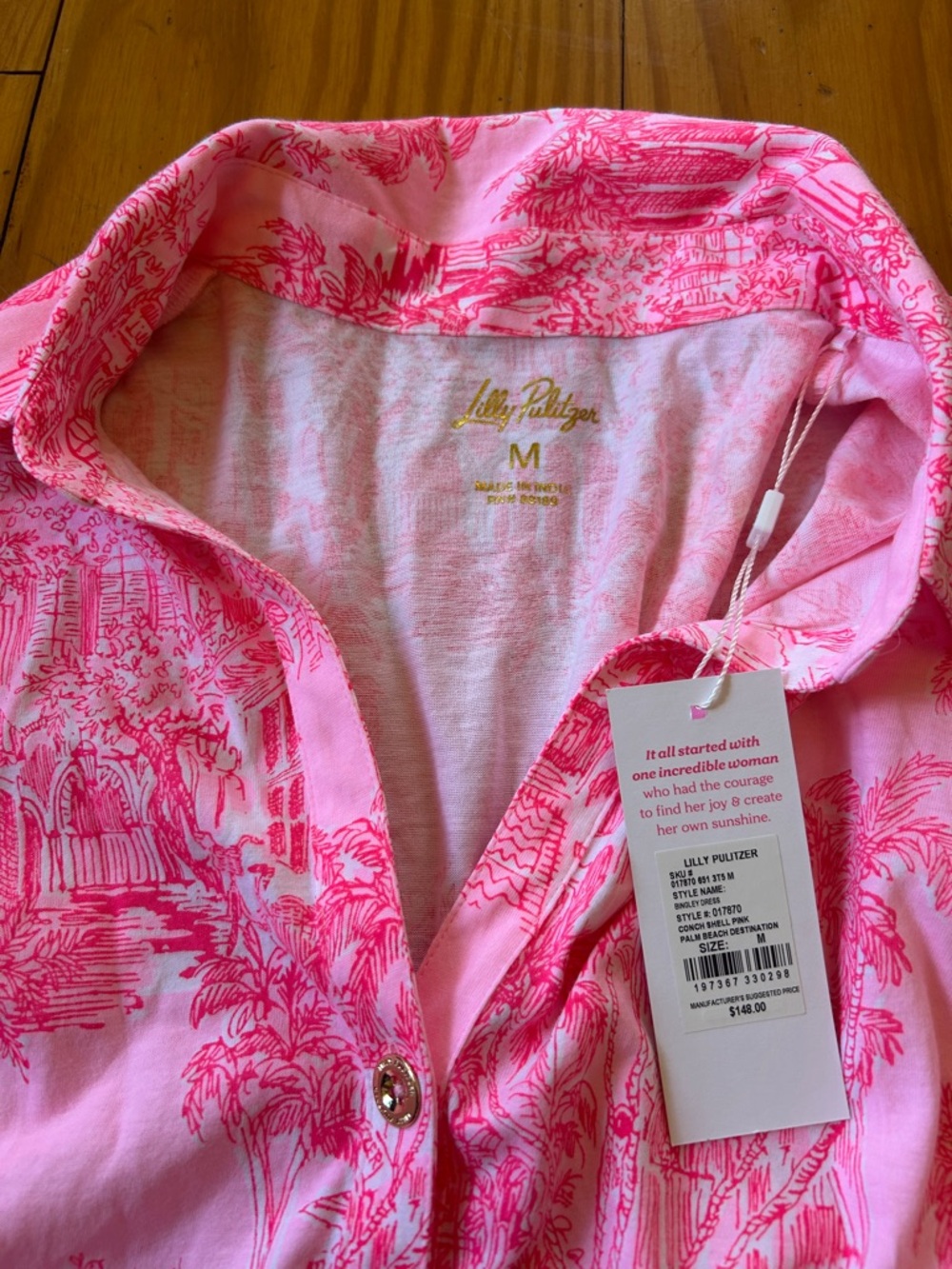 Lilly Pulitzer Toile Cotton  Pink and White Printed Polo Mini Dress - Picture 4 of 9
